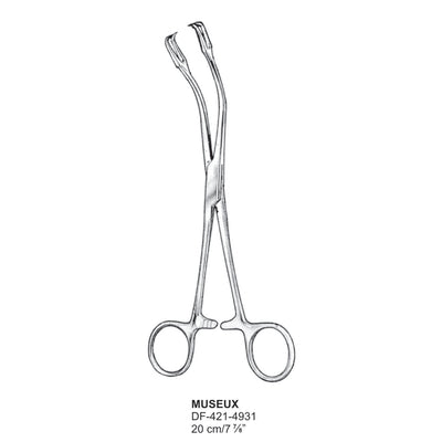 Museux Tonsil Seizing Forcep, 2X2 Teeth, Curved, 20cm  (DF-421-4931) by Dr. Frigz