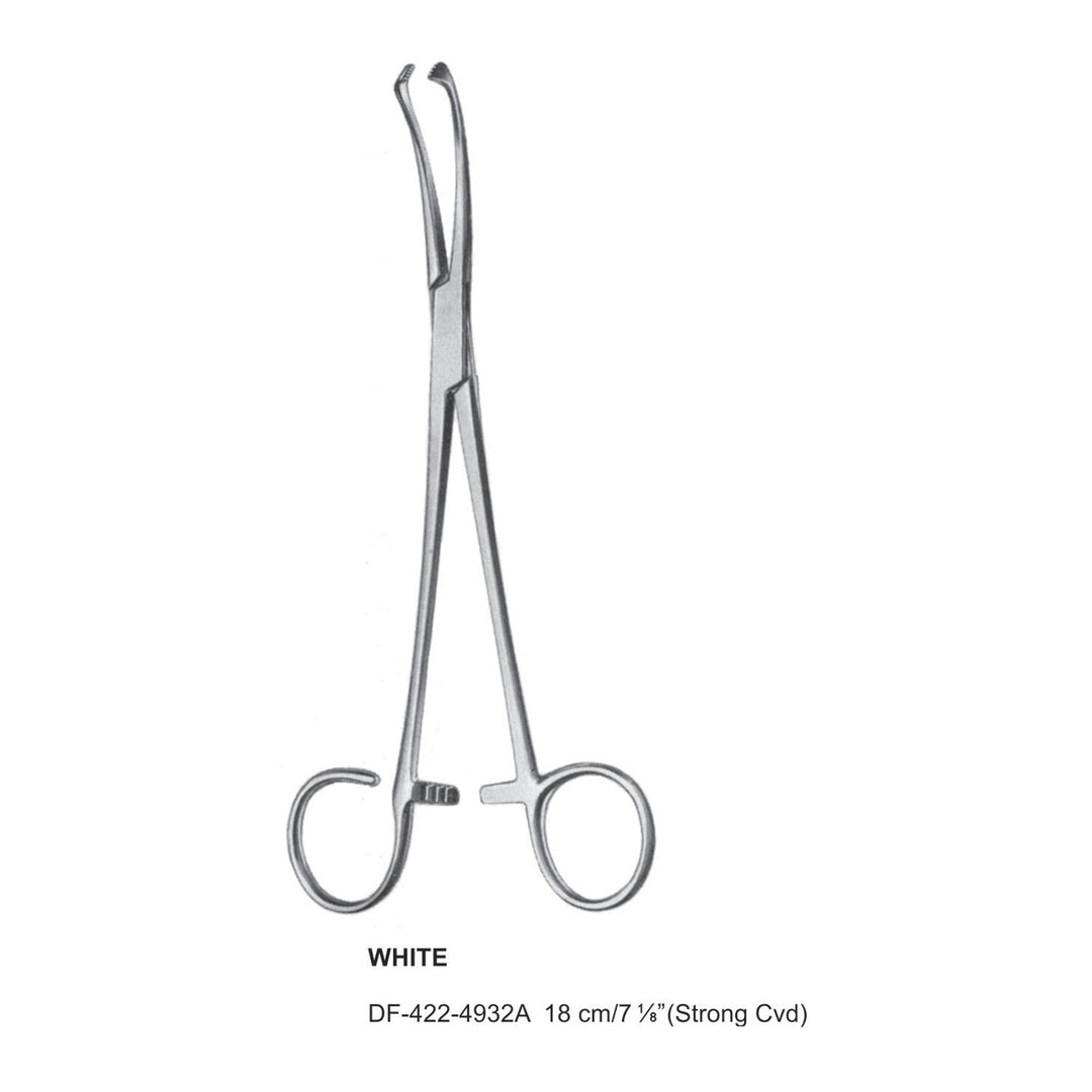 White Tonsil Seizing Forceps, Strong Curved, 18cm  (DF-422-4932A) by Dr. Frigz
