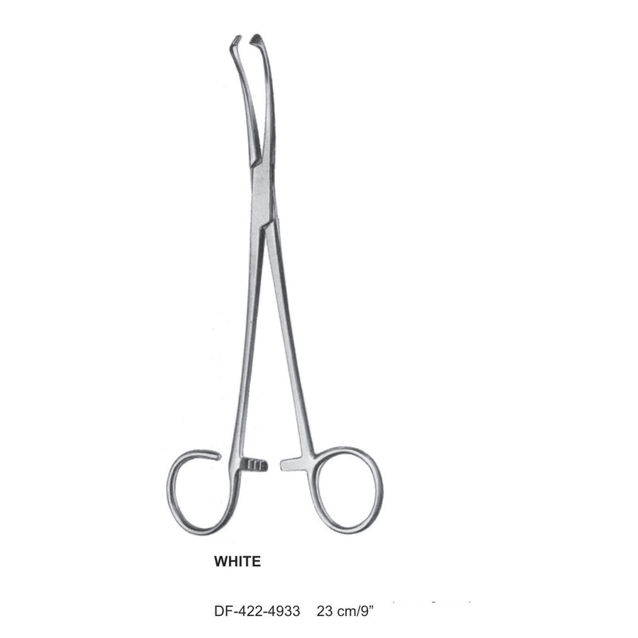 White Tonsil Seizing Forceps, Curved, 23cm  (DF-422-4933) by Dr. Frigz
