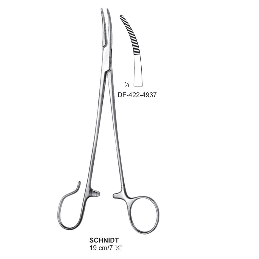 Schnidt Tonsil Forceps Lightly Curved 1 Open Ring 19cm  (DF-422-4937) by Dr. Frigz