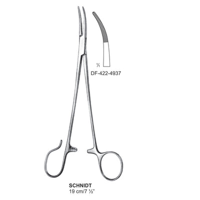 Schnidt Tonsil Forceps Lightly Curved 1 Open Ring 19cm  (DF-422-4937)
