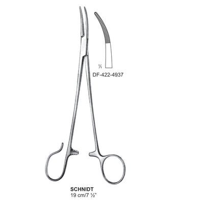 Schnidt Tonsil Forceps Lightly Curved 1 Open Ring 19cm  (DF-422-4937)