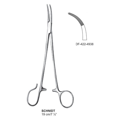Schnidt Tonsil Forceps Strong Curved 1 Open Ring 19cm  (DF-422-4938) by Dr. Frigz