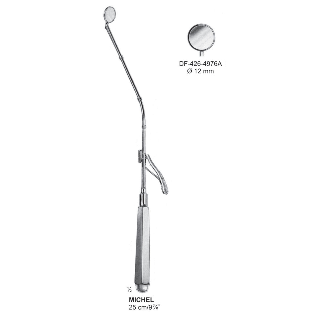 Michel Laryngeal Mirrors, 12mm Dia  25cm (DF-426-4976A) by Dr. Frigz