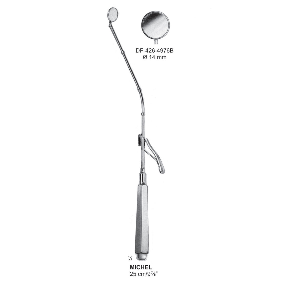 Michel Laryngeal Mirrors, 14mm Dia  25cm (DF-426-4976B) by Dr. Frigz