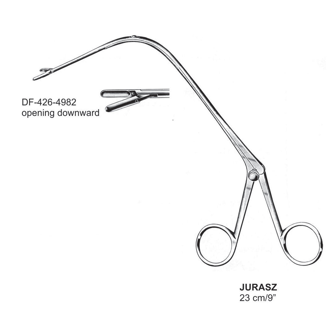 Jurasz Laryngeal Polypus Forceps, Opening To Downward, 23cm  (DF-426-4982) by Dr. Frigz