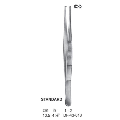 Standard Tissue Forceps, Straight, 1:2 Teeth, 10.5cm (DF-43-613) by Dr. Frigz