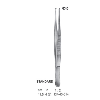 Standard Tissue Forceps, Straight, 1:2 Teeth, 11.5cm (DF-43-614)