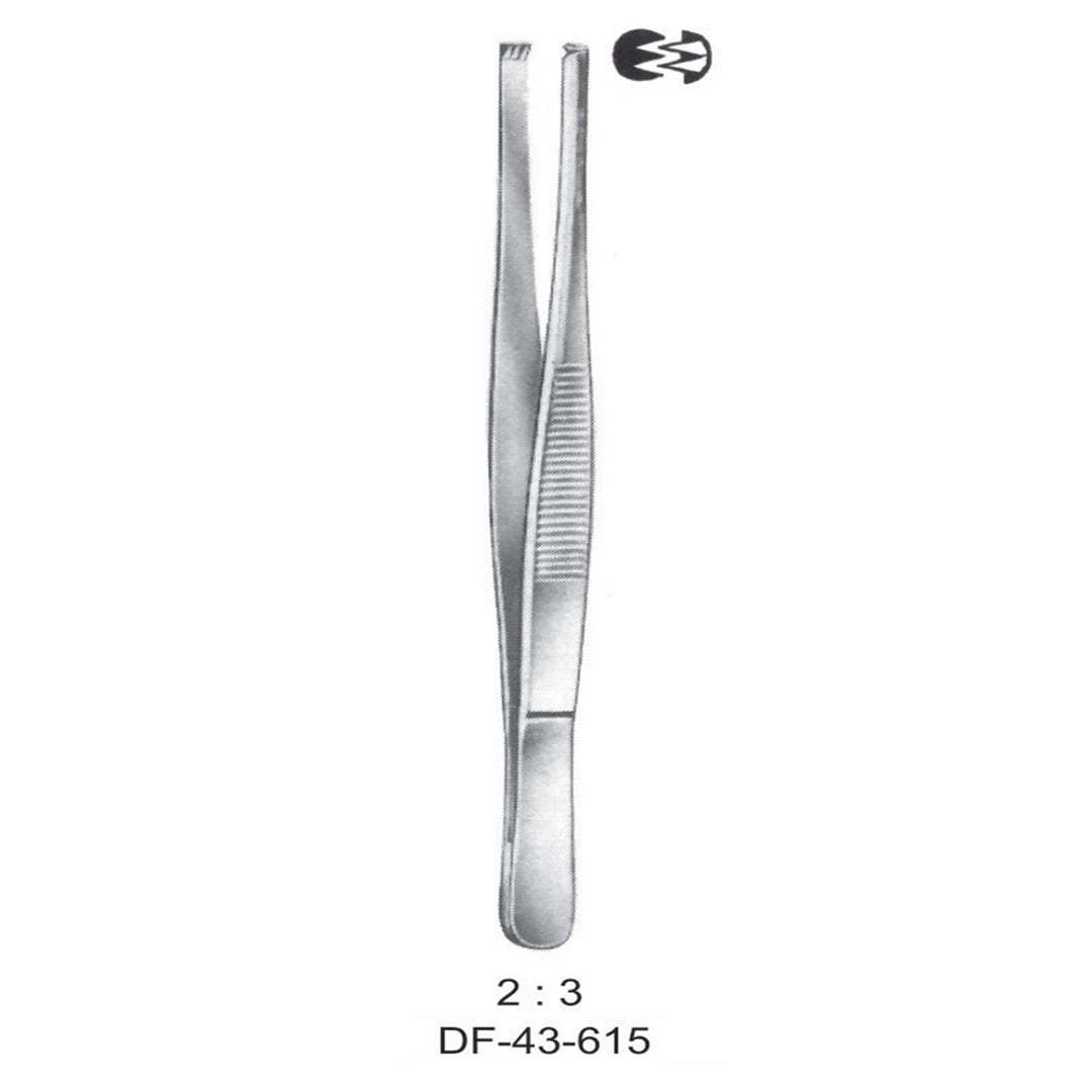 Standard Tissue Forceps, Straight, 2:3 Teeth, 11.5cm (DF-43-615) by Dr. Frigz