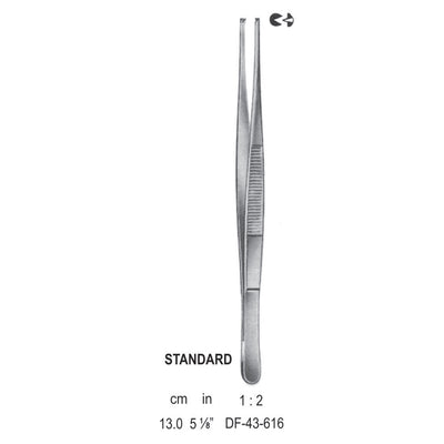 Standard Tissue Forceps, Straight, 1:2 Teeth, 13cm (DF-43-616)