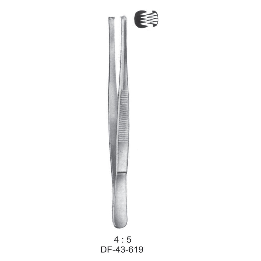 Standard Tissue Forceps, Straight, 4:5 Teeth, 13cm (DF-43-619) by Dr. Frigz