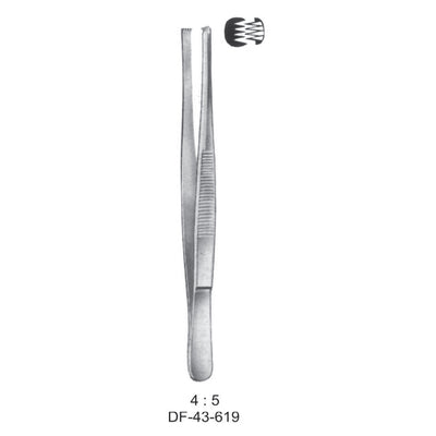 Standard Tissue Forceps, Straight, 4:5 Teeth, 13cm (DF-43-619)