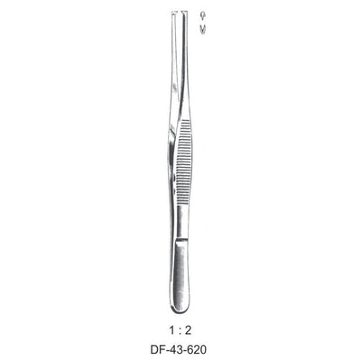 Standard Tissue Forceps, Straight, 1:2 Teeth, 13cm (DF-43-620) by Dr. Frigz