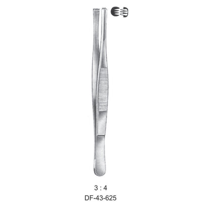 Standard Tissue Forceps, Straight, 3:4 Teeth, 14.5cm (DF-43-625)