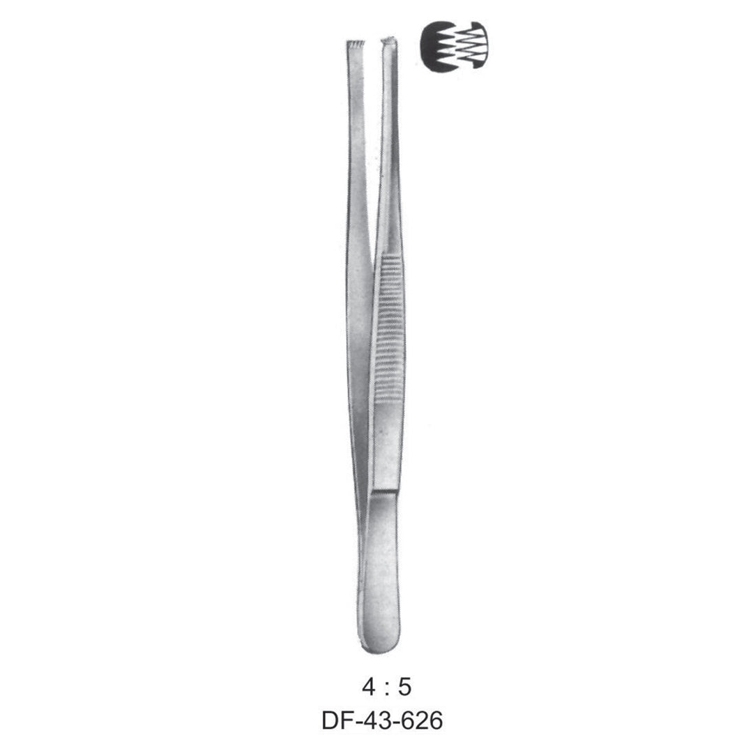 Standard Tissue Forceps, Straight, 4:5 Teeth, 14.5cm (DF-43-626) by Dr. Frigz