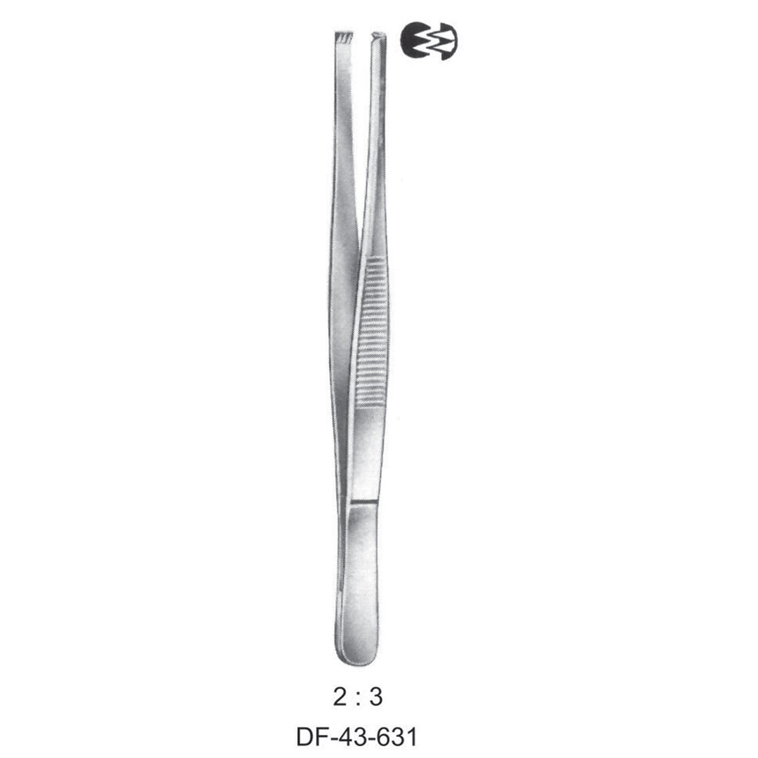 Standard Tissue Forceps, Straight, 2:3 Teeth, 16cm (DF-43-631) by Dr. Frigz