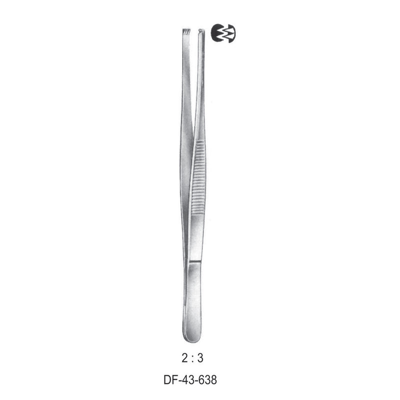 Standard Tissue Forceps, Straight, 2:3 Teeth, 20cm (DF-43-638) by Dr. Frigz