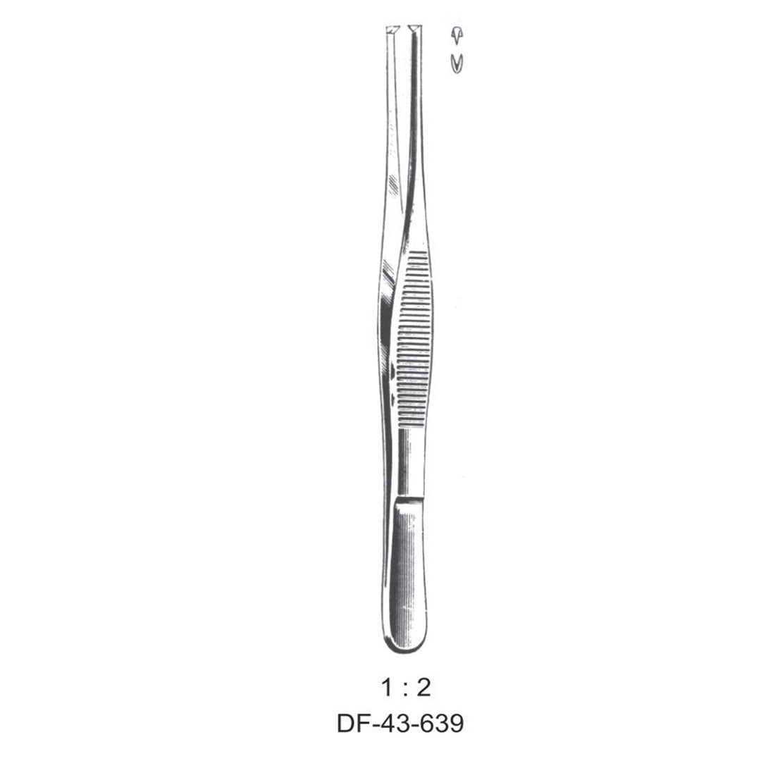 Standard Tissue Forceps, Straight, 1:2 Teeth, 20cm (DF-43-639) by Dr. Frigz