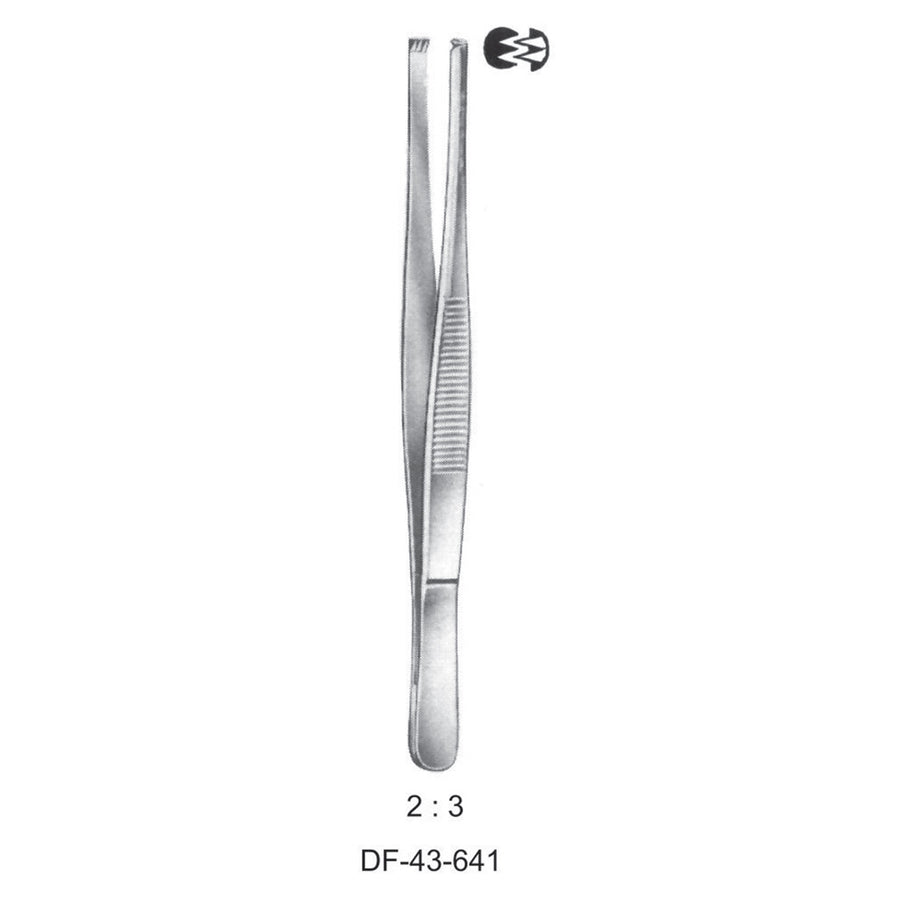 Standard Tissue Forceps, Straight, 2:3 Teeth, 25cm (DF-43-641) by Dr. Frigz