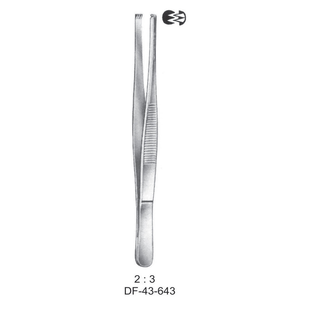 Standard Tissue Forceps, Straight, 2:3 Teeth, 30cm (DF-43-643) by Dr. Frigz