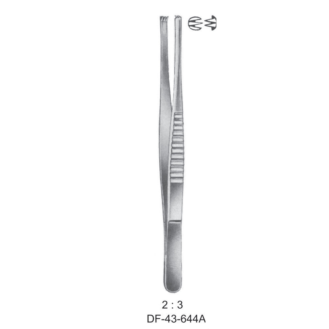 Mod.Usa Tissue Forceps, Straight, 2:3 Teeth, 12cm  (DF-43-644A) by Dr. Frigz