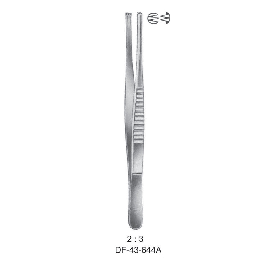 Mod.Usa Tissue Forceps, Straight, 2:3 Teeth, 12cm  (DF-43-644A) by Dr. Frigz