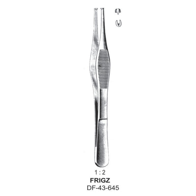Frigz Tissue Forceps, Straight, 1:2 Teeth, 13cm  (DF-43-645)