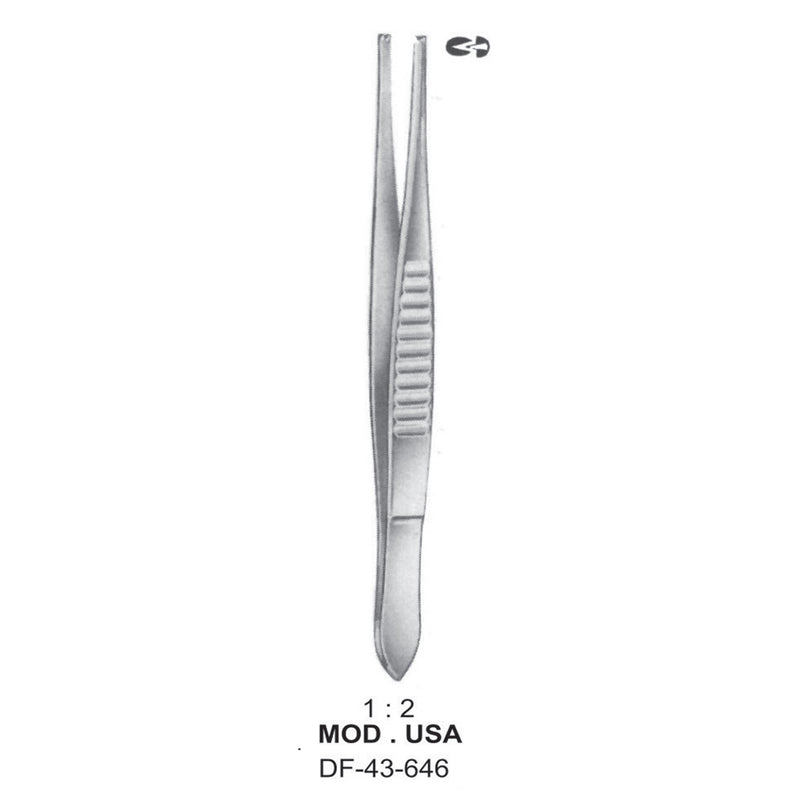 Mod.Usa Tissue Forceps, Straight, 1:2 Teeth, 13cm  (DF-43-646) by Dr. Frigz