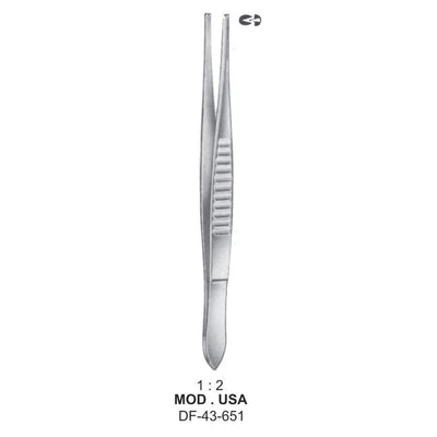 Mod.Usa Tissue Forceps, Straight, 1:2 Teeth, 14.5cm  (DF-43-651) by Dr. Frigz