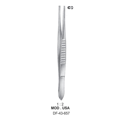 Mod.Usa Tissue Forceps, Straight, 1:2 Teeth, 15.5cm  (DF-43-657)