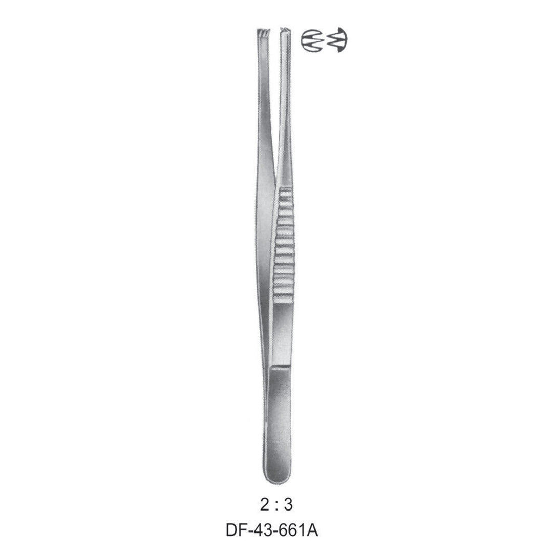 Mod.Usa Tissue Forceps, Straight, 2:3 Teeth, 18.5cm  (DF-43-661A) by Dr. Frigz