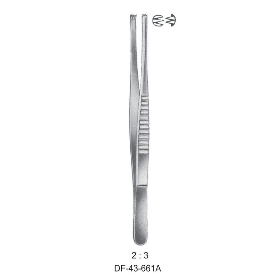 Mod.Usa Tissue Forceps, Straight, 2:3 Teeth, 18.5cm  (DF-43-661A) by Dr. Frigz