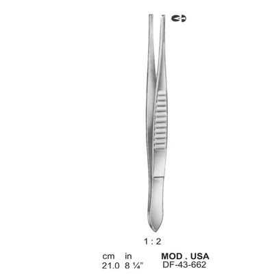 Mod.Usa Tissue Forceps, Straight, 1:2 Teeth, 21cm  (DF-43-662)