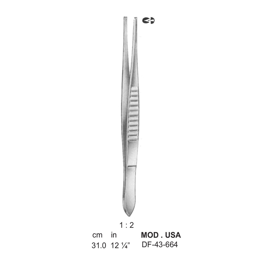 Mod.Usa Tissue Forceps, Straight, 1:2 Teeth, 31cm  (DF-43-664) by Dr. Frigz