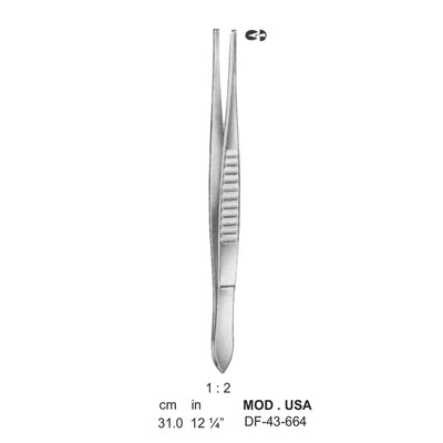 Mod.Usa Tissue Forceps, Straight, 1:2 Teeth, 31cm  (DF-43-664)