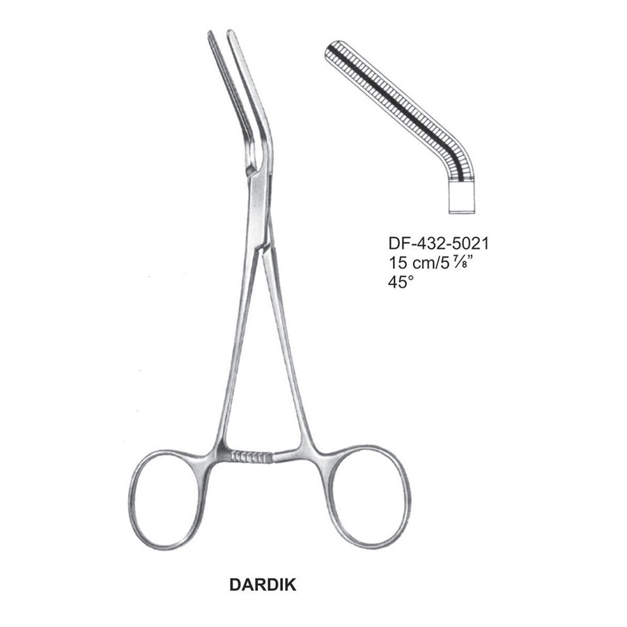 Dardik Atrauma Multi Purpose Vascular Clamps 15Cm,  45 Degrees (DF-432-5021) by Dr. Frigz