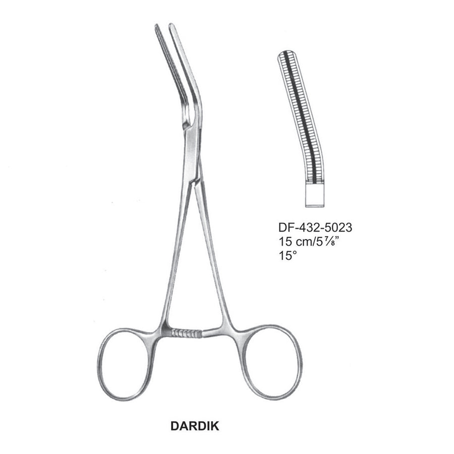 Dardik Atrauma Multi Purpose Vascular Clamps 15Cm,  15 Degrees (DF-432-5023) by Dr. Frigz