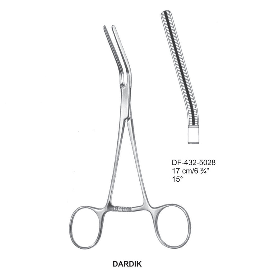 Dardik Atrauma Multi Purpose Vascular Clamps 17Cm,  15 Degrees (DF-432-5028) by Dr. Frigz