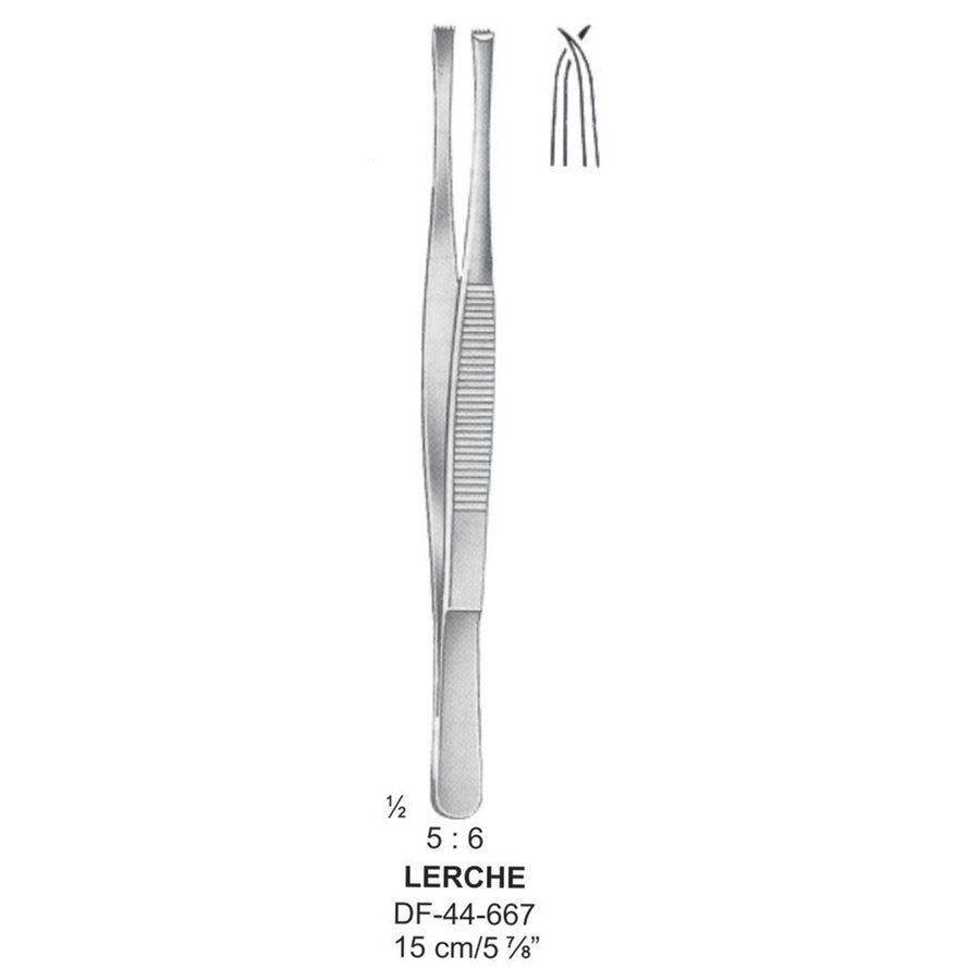 Kerche Tissue Forceps, Straight, 5:6 Teeth, 15cm  (DF-44-667) by Dr. Frigz