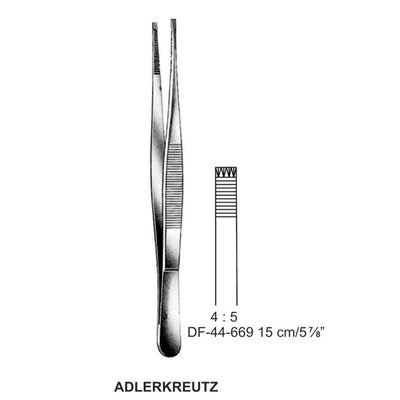 Adlerkreutz Tissue Forceps, Straight, 4:5 Teeth, 15cm  (DF-44-669) by Dr. Frigz