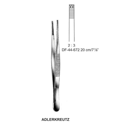 Adlerkreutz Tissue Forceps, Straight, 2:3 Teeth, 20cm  (DF-44-672) by Dr. Frigz