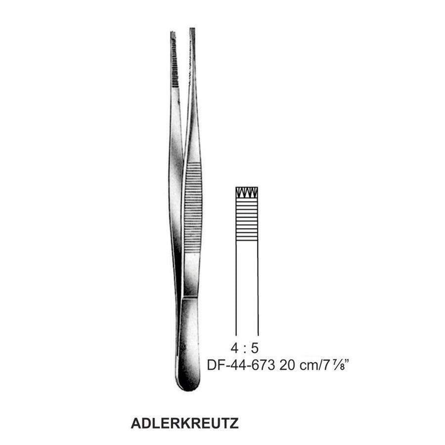 Adlerkreutz Tissue Forceps, Straight, 4:5 Teeth, 20cm  (DF-44-673) by Dr. Frigz