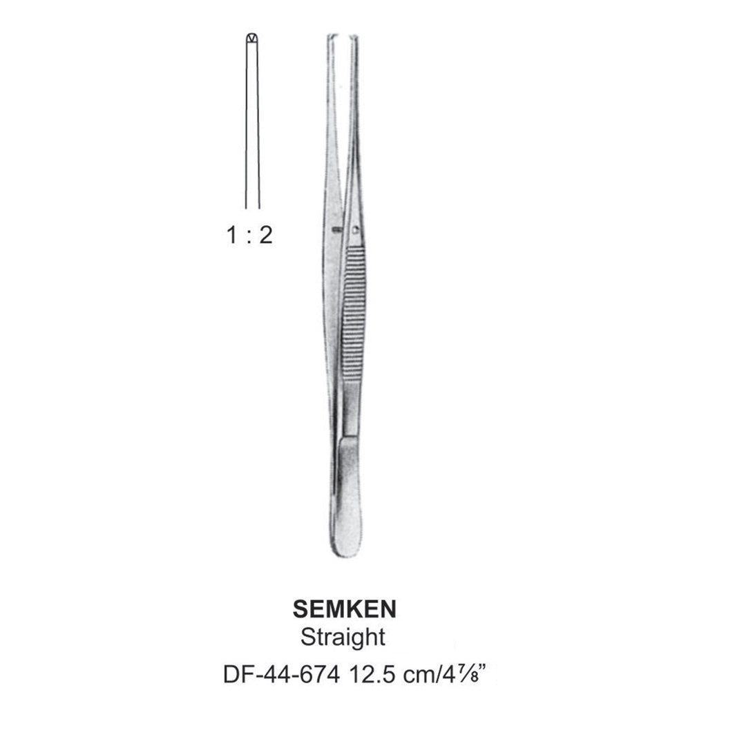 Semken Tissue Forceps, Straight, 1:2 Teeth, 12.5cm  (DF-44-674) by Dr. Frigz