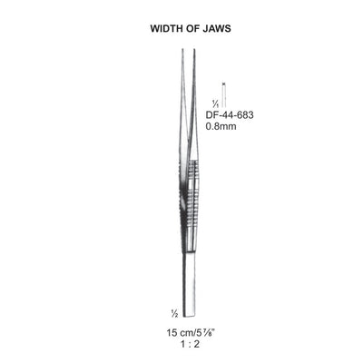 Tissue Forceps, Straight, 1:2 Teeth, Width Of Jaws 0.8mm , 15cm (DF-44-683)