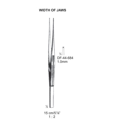Tissue Forceps, Straight, 1:2 Teeth, Width Of Jaws 1.0mm , 15cm (DF-44-684)