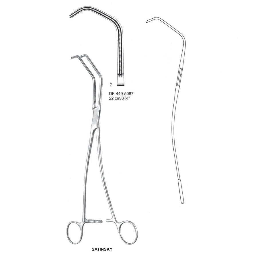 Satinsky Atrauma Tangential Occlusion Clapms, 22cm (DF-449-5087) by Dr. Frigz