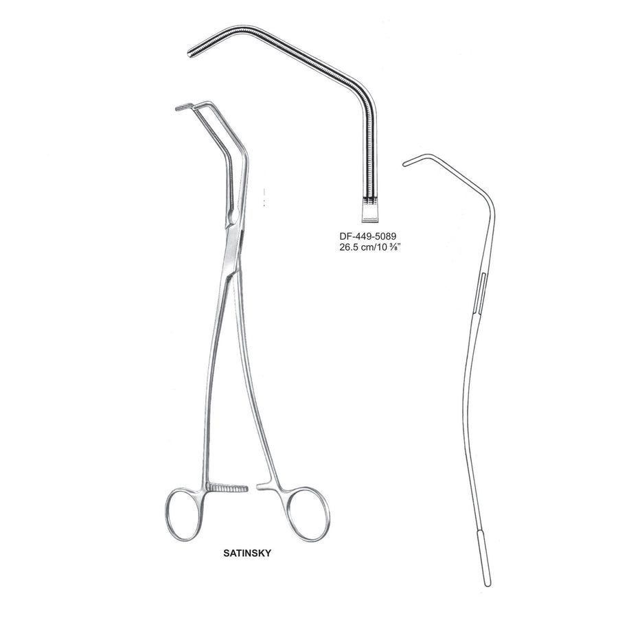 Satinsky Atrauma Tangential Occlusion Clapms, 26.5cm (DF-449-5089) by Dr. Frigz