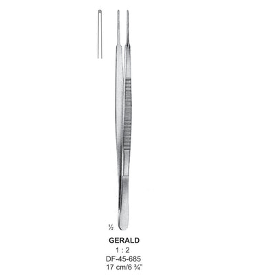 Gerald Tissue Forceps, Straight, 1:2 Teeth, 17cm (DF-45-685)