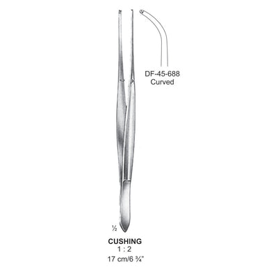 Cushing Tissue Forceps, Curved, 1:2 Teeth, 17cm (DF-45-688)