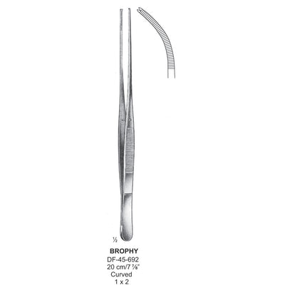 Brophy Tissue Forceps, Curved, 1:2 Teeth, 20cm  (DF-45-692)